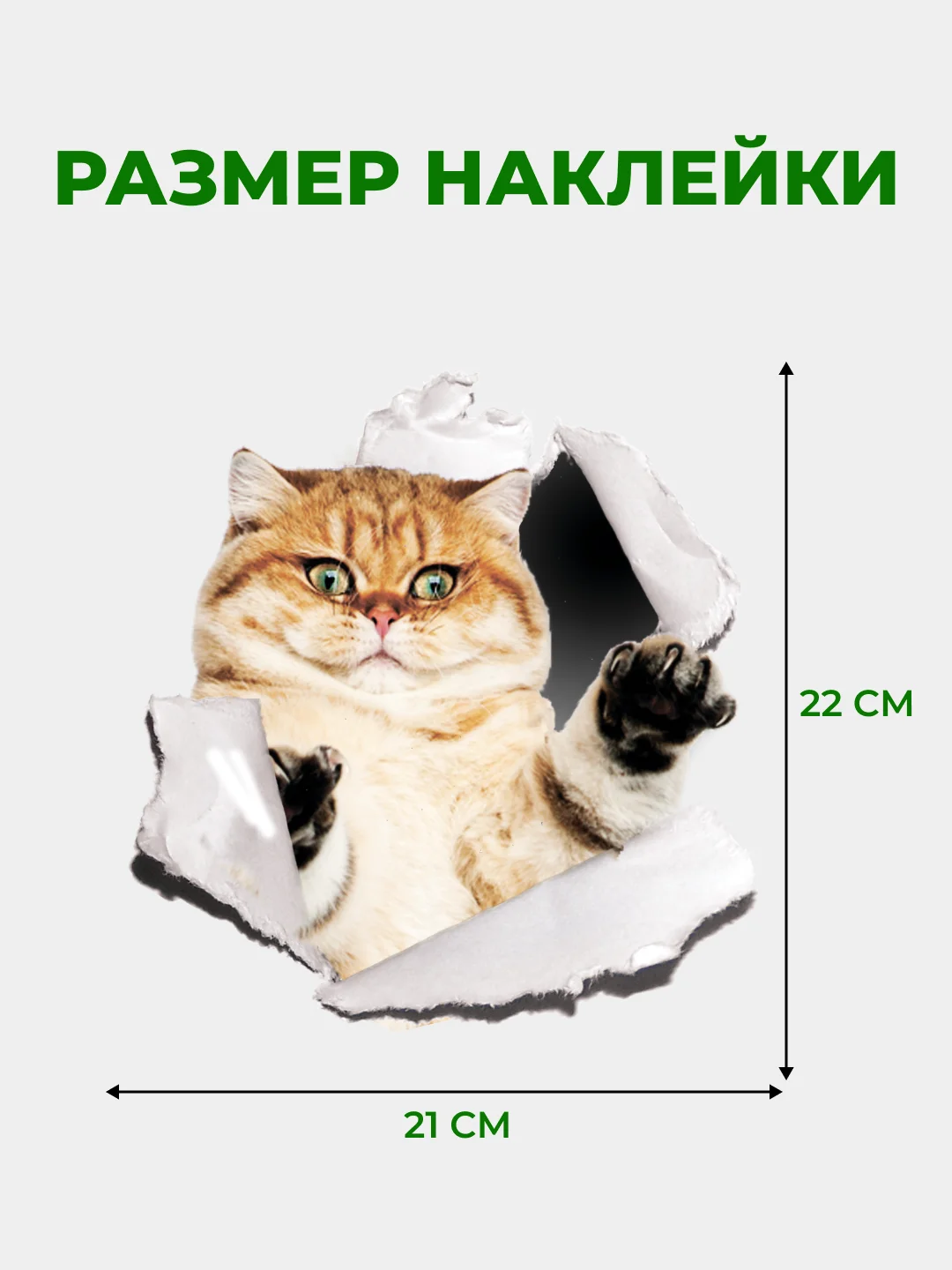 Оранжевый наклейки интерьерные "Коты" на бачок или крышку унитаза, на холодильник