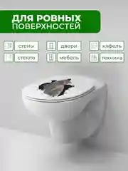 Тёмно-серый наклейки интерьерные "Коты" на бачок или крышку унитаза, на холодильник