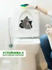 Тёмно-серый наклейки интерьерные "Коты" на бачок или крышку унитаза, на холодильник