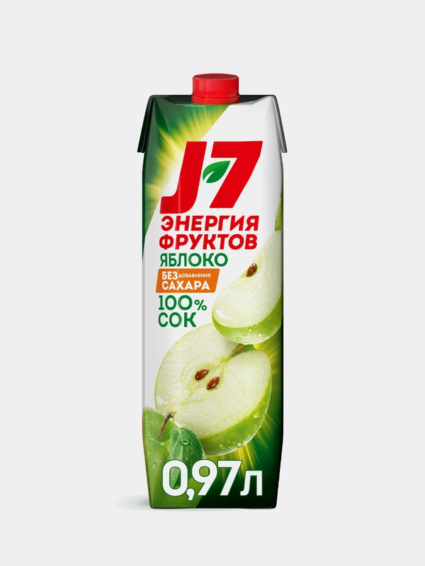 Сок J7 яблочный, осветленный, 0,97л