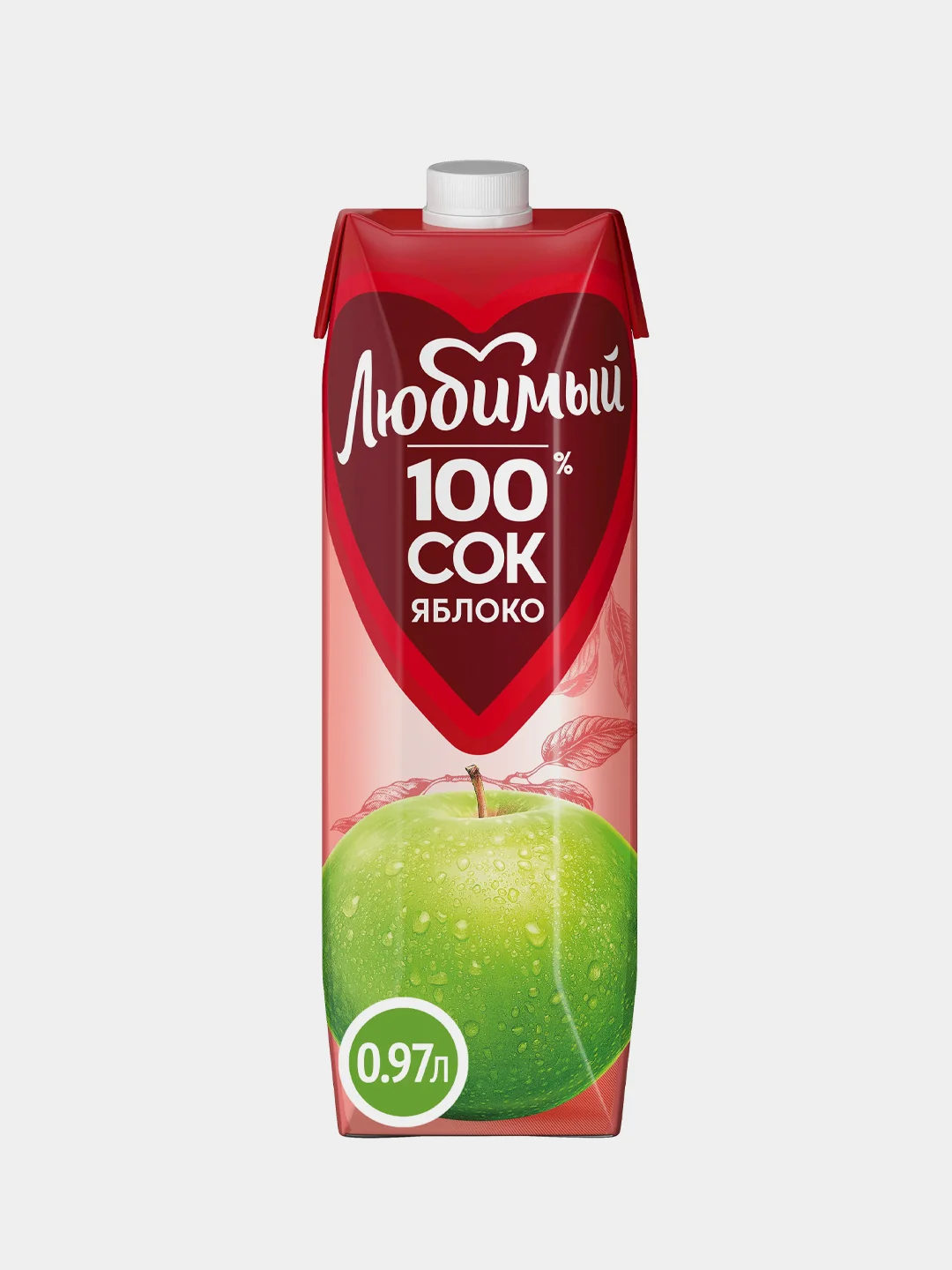 Сок Любимый Яблоко, осветленный, 0,97 л