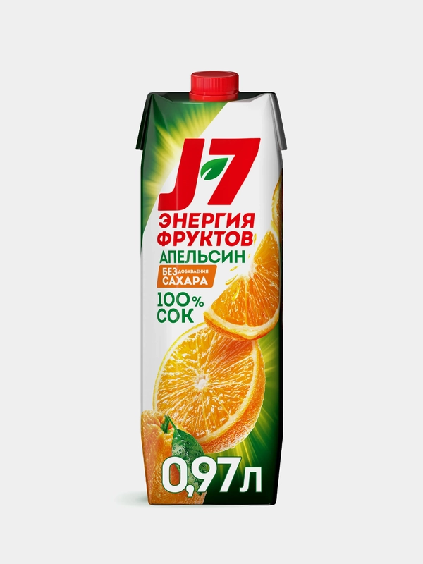 Сок J7 Апельсин с мякотью, 0,97л