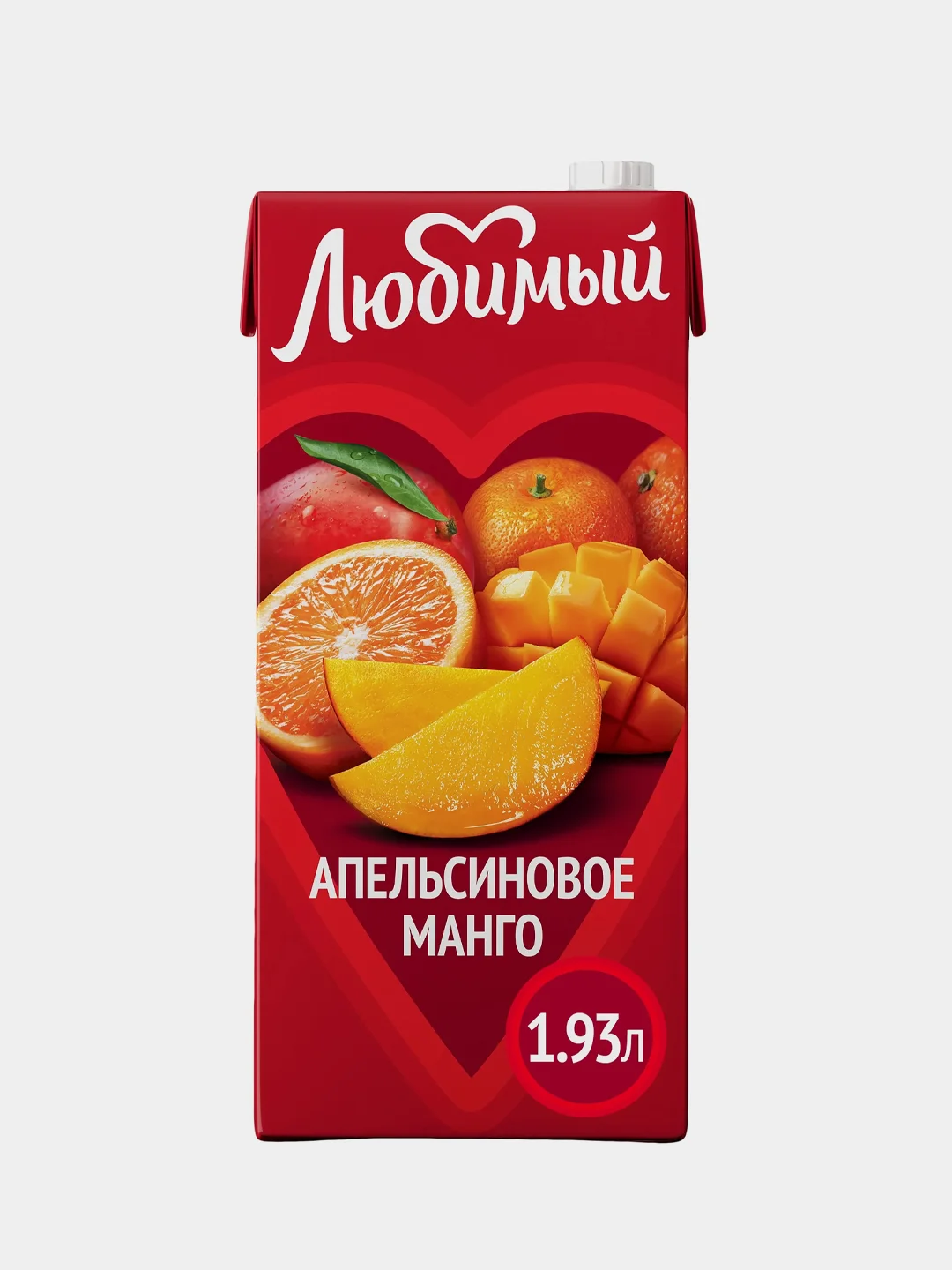 Напиток сокосодержащий Любимый "Апельсиновое Манго", с мякотью, 1,93л