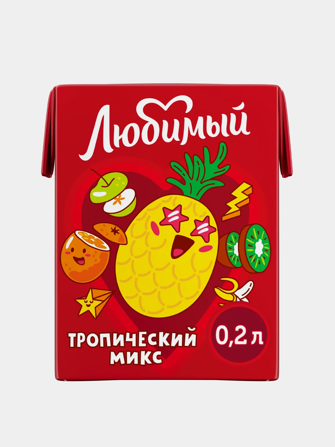 Напиток мультифруктовый Любимый "Тропический Микс", 9 штук по 0,2л