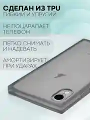 Черный чехол для Apple iPhone XR силиконовый КАРТОФАН прозрачный прямоугольный с защитой камер
