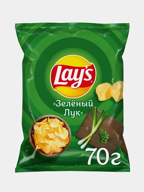 Картофельные чипсы Lays "Зеленый Лук", 70г