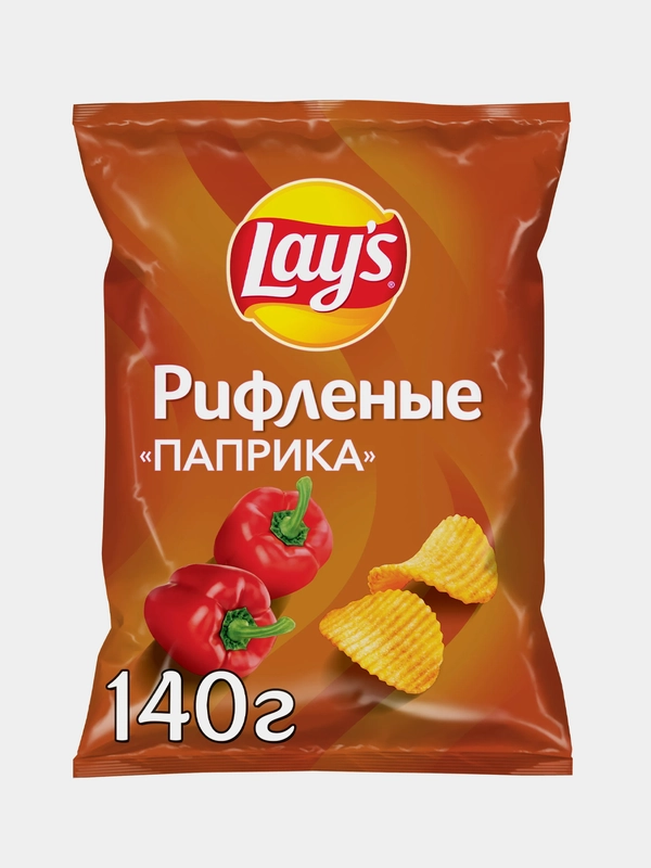 Чипсы картофельные Lays Рифленые "Паприка", 140г