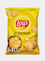 Картофельные чипсы Lays "с Солью", 140г