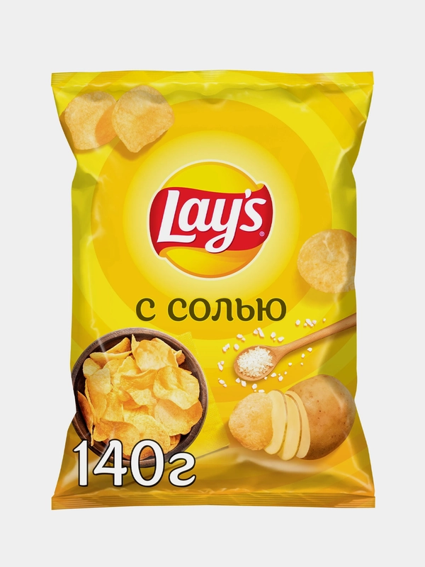 Картофельные чипсы Lays "с Солью", 140г