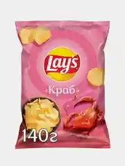 Картофельные чипсы Lays "Краб", 140г