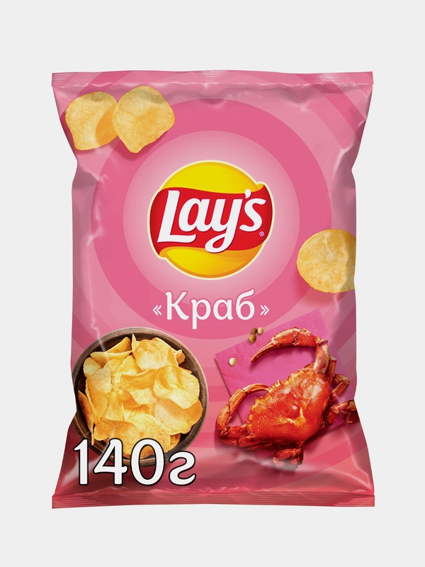 Картофельные чипсы Lays "Краб", 140г