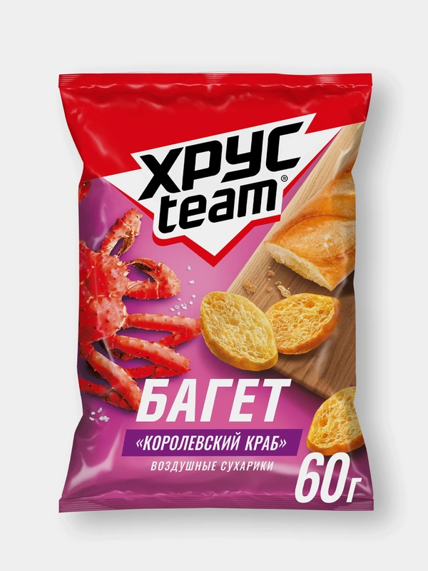 Сухарики Хрусteam Багет "Краб", 60г