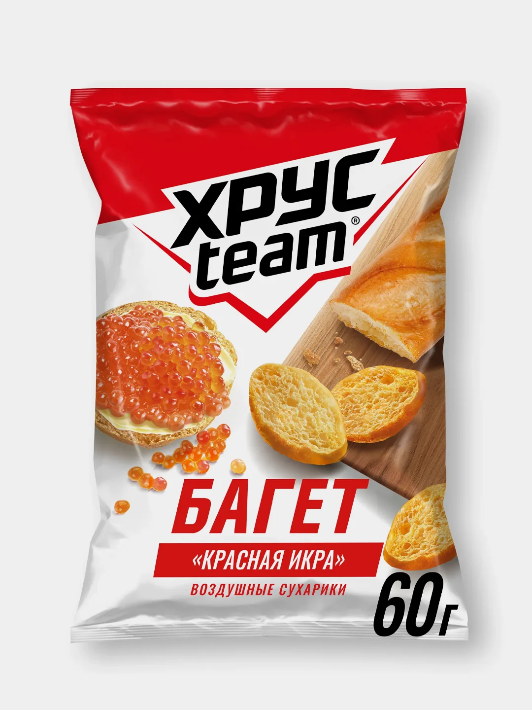 Сухарики Хрусteam Багет "Красная икра", 60г