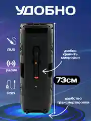 Колонка беспроводная ZQS 8210, с беспроводным микрофоном для караоке