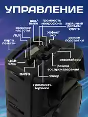 Колонка беспроводная ZQS 8210, с беспроводным микрофоном для караоке