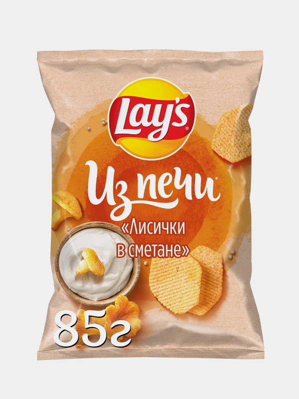 Чипсы картофельные Lays Из печи "Лисички в сметане", 85г