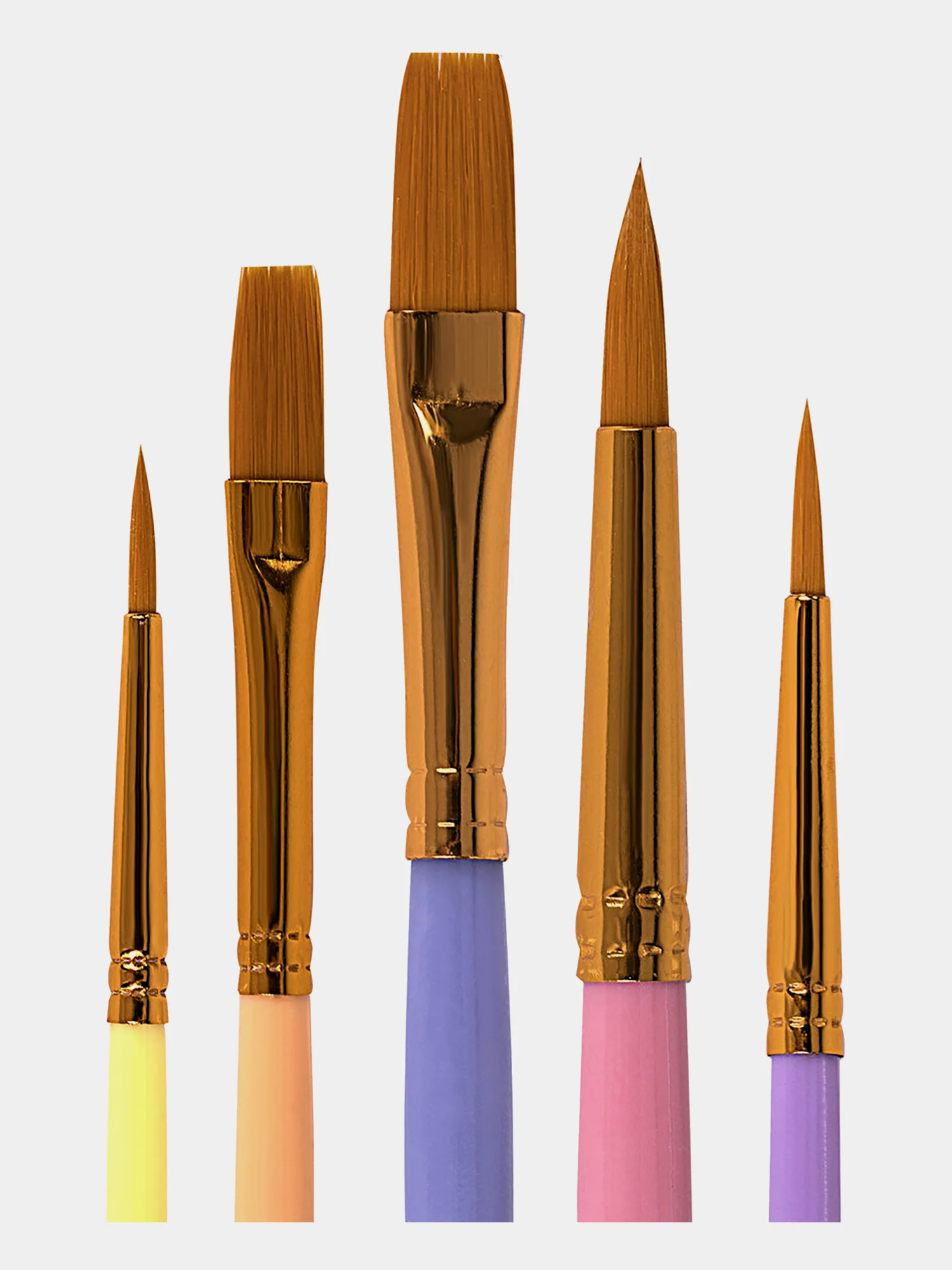 Кисти Brauberg Kids, 201075, для рисования в школу 5 шт, кисточки № 1 2 5 8, синтетика