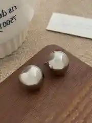 Серебряный женские круглые серьги - пусеты
