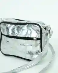 Серый металлик сумка женская, из натуральной кожи