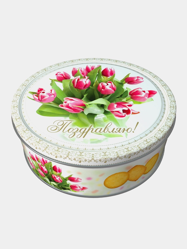 Печенье сдобное REGNUM "Тюльпаны", со сливочным маслом, 400 г