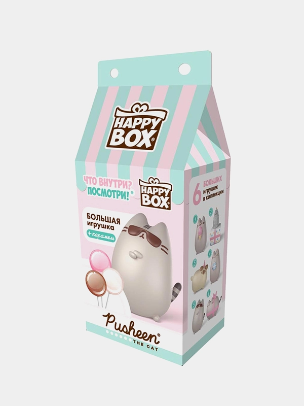 Карамель на палочке HAPPY BOX PUSHEEN, с фигуркой, 30 г