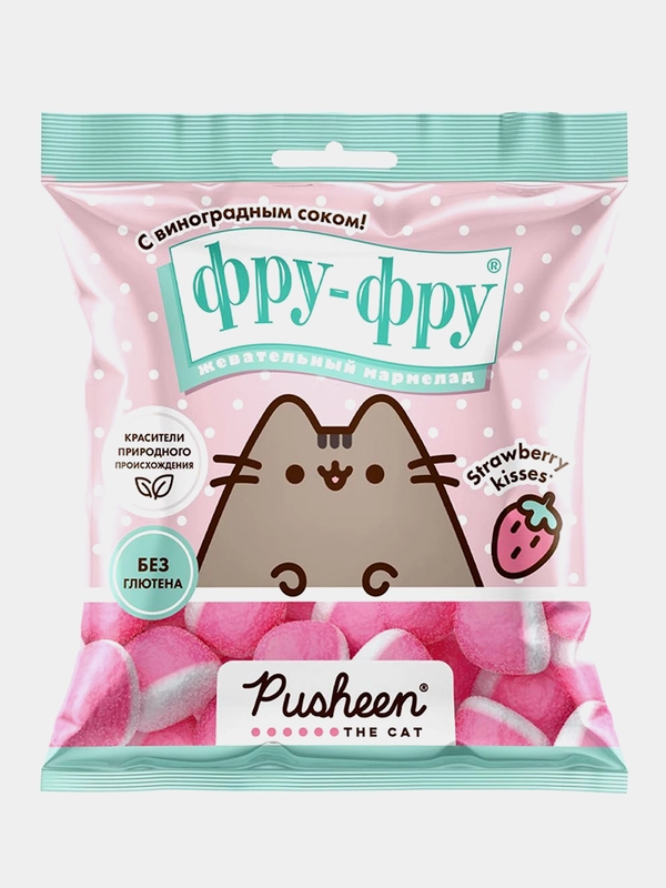 Жевательный мармелад Фру-Фру PUSHEEN, клубничный вкус, 80 г