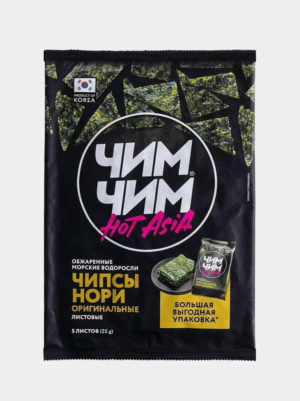 Чипсы Нори "Оригинальные" Чим-Чим Hot Asia, 5 листов, 25 г