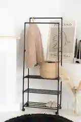 Черный вешалка напольная 2 яруса