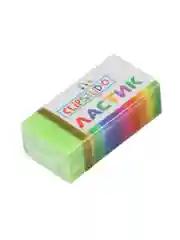 Ластик прямоугольный 3x1,5x1,1 см, в картон. держателе, 4 цвета, термопластичная резина