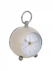 Будильник c подсветкой, 1xАА, 8x8x6,5 см, металл, белый