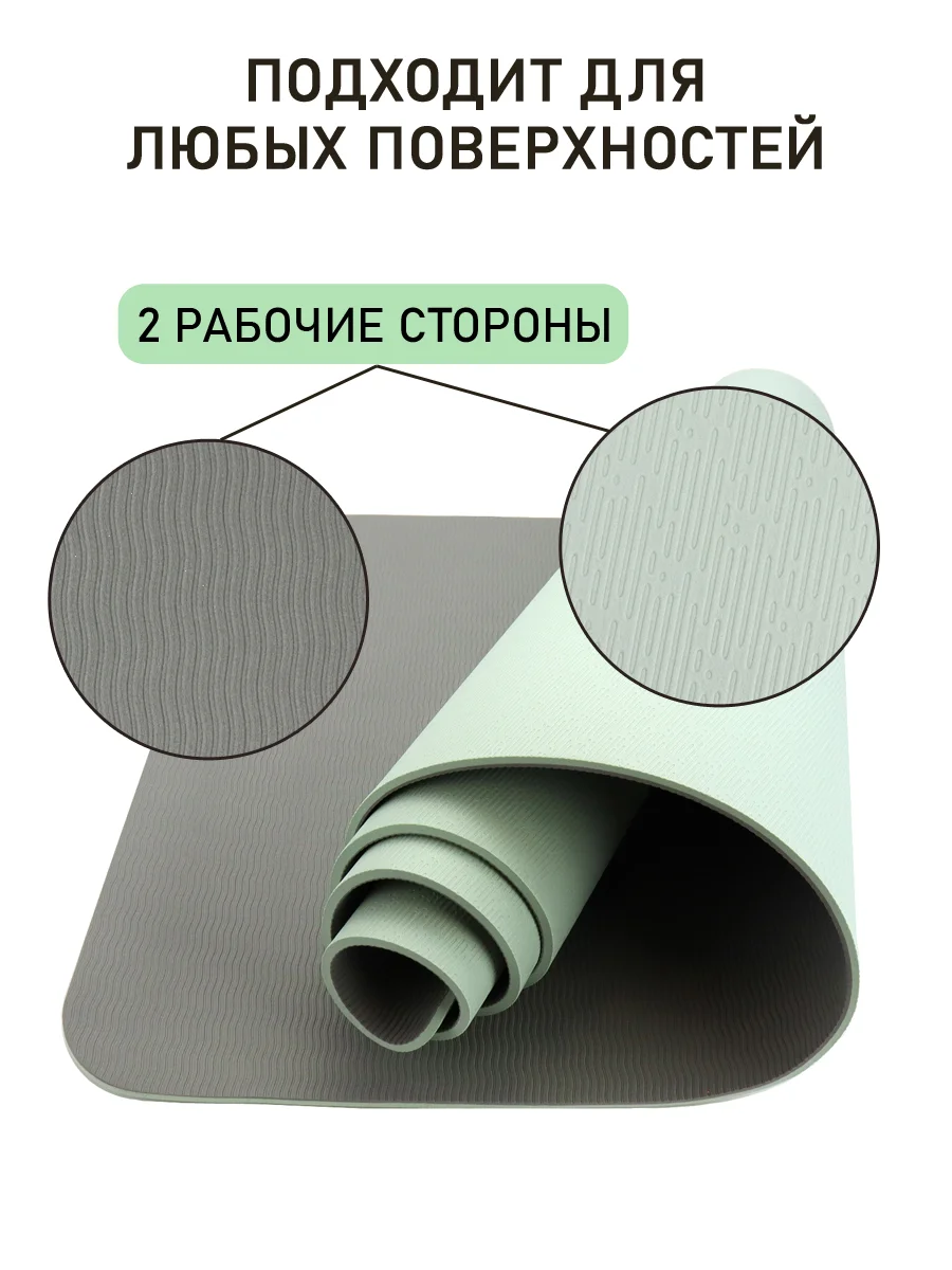 Коврик спортивный, ментоловый