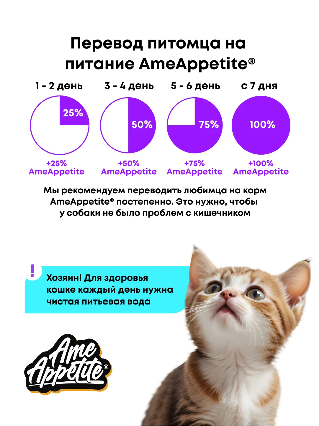 AmeAppetite сухой полнорационный корм с курицей для котят с 2 до 12 месяцев
