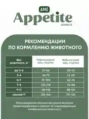 AmeAppetite Advanced сухой корм с курицей и яблоками для взрослых кошек от 1 года