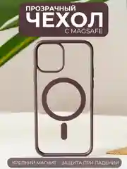 Марсала чехол с MagSafe для iPhone 11, 12, 13, 14, 15,XR,7,8,Plus,Pro,Max,mini, прозрачный силикон