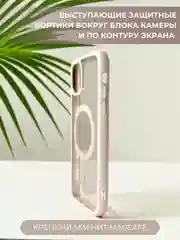 Кремовый чехол с MagSafe для iPhone 11, 12, 13, 14, 15,XR,7,8,Plus,Pro,Max,mini, прозрачный силикон