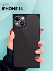 Чехол для Apple iPhone 14 силиконовый КАРТОФАН прозрачный прямоугольный с защитой камер