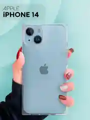 Прозрачный чехол для Apple iPhone 14 силиконовый КАРТОФАН прозрачный прямоугольный с защитой камер