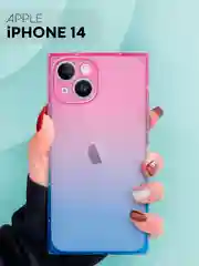 Прозрачный чехол для Apple iPhone 14 силиконовый КАРТОФАН прозрачный прямоугольный с защитой камер