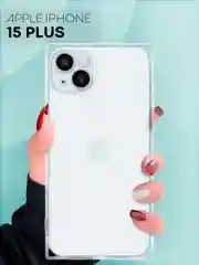 Прозрачный чехол для Apple iPhone 15, 15 Plus, 15 Pro, 15 Pro Max силиконовый КАРТОФАН прямоугольный