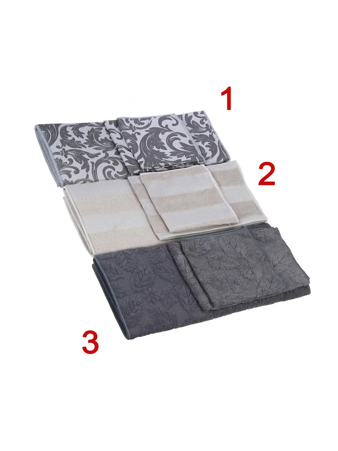Набор для сушки посуды из микрофибры, коврик 38x50 см, 2 тряпки, 40х48 см/30х30 см