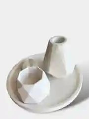 Лесной зеленый набор гипсовых изделий/Большой поднос/Подсвечник/Мини ваза/Сердце/Декор для дома из гипса