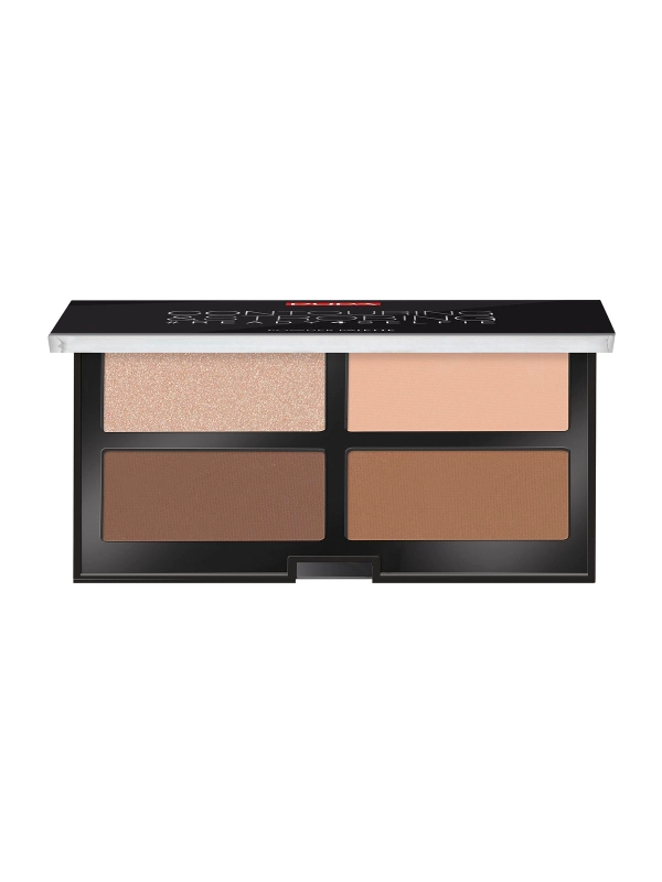 PUPA Набор для контуринга Contouring & Strobing Palette, оттенок №003 для темной кожи