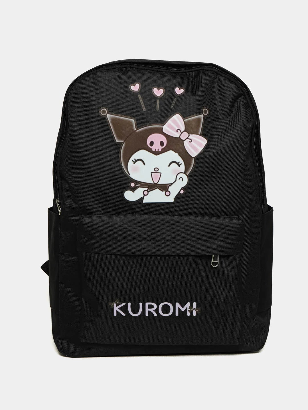 Розовый рюкзак школьный с принтом Kuromi