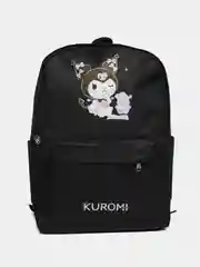 Черный рюкзак школьный с принтом Kuromi