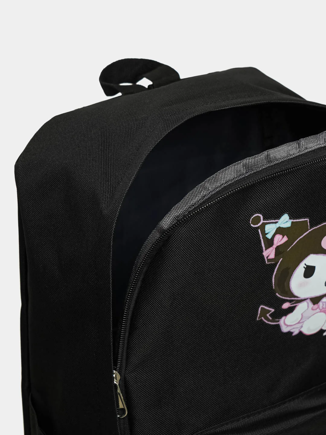 Черный рюкзак школьный с принтом Kuromi
