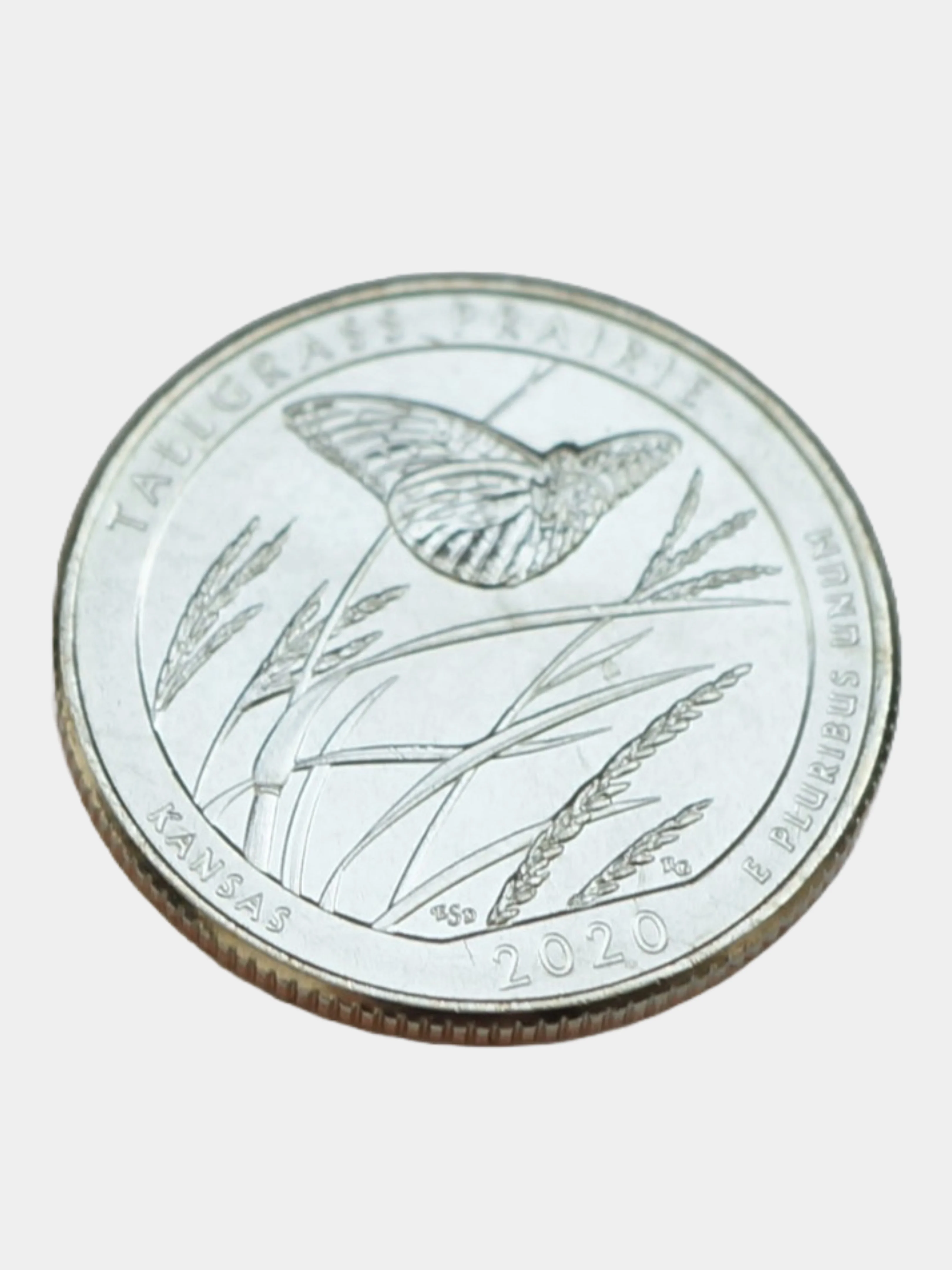 Монета 25 центов США (четвертак) "Tallgrass Praire" серии "America the Beautiful" UNC