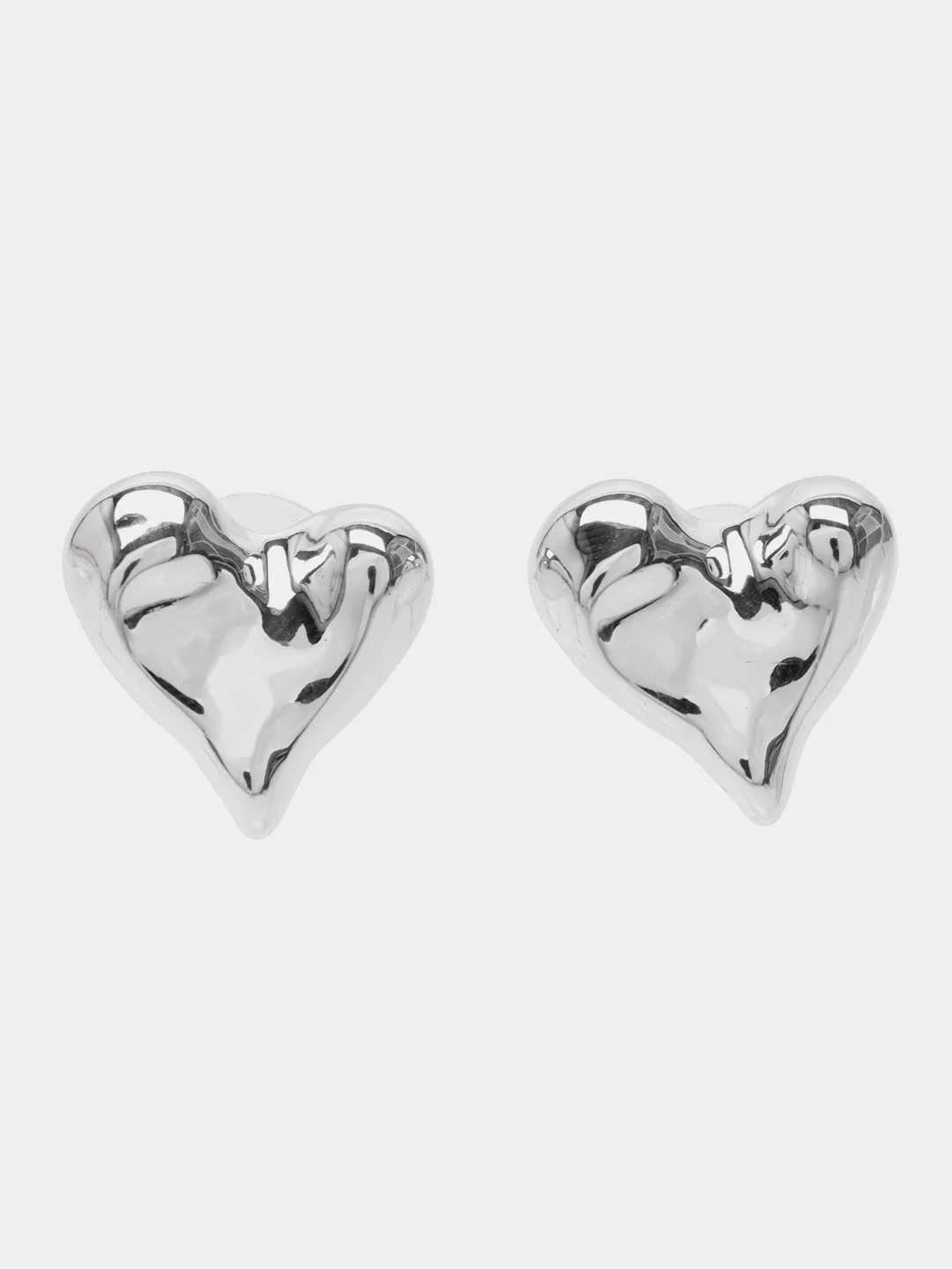 Серый серьги женсккие в виде сердец