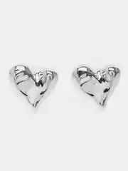 Серый серьги женсккие в виде сердец