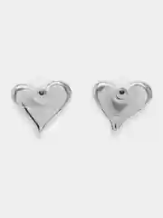 Серый серьги женсккие в виде сердец