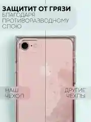 Прозрачный чехол ICE для Apple iPhone 7/ 8/ SE 2020 силиконовый КАРТОФАН прозрачный лед прямоугольный